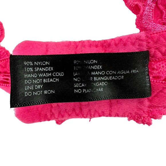 XOXO Womens Pink Heart Valentine Lace Padded Plunge Underwire Bra Sz 34C - Picture 7 of 7